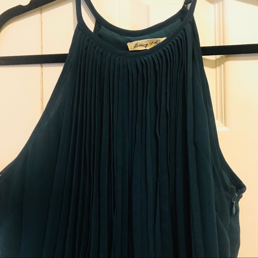 Teal Fringe Flirty Dress